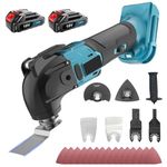 Cordless Oscillating Multi Tools with 2X3.0Ah Battery, Brushless Oscillating Multitool Kit for Makita with 6 Variable Speed, Blade Quick-Change for Cutting, Sanding, Scraping