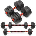 20kg Adjustable Weight Dumbbell Barbell & Bar Set Home Gym Training Fitness Weights For Men and Women