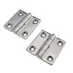 Marine Grade 316 Stainless Steel Pair 2" Heavy Duty Casting Solid Mirror-like Butt Hinge Door Hings for Boat Yacht,RVS