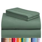 LuxClub Twin Sheets - Soft Twin Bed Sheets for-Boys-and-Girls-4 PC Deep Pockets 18" Wrinkle Free-Kids-Fitted Sheets Machine Washable Hotel Bedding Silky Soft- Tree Moss Green Twin