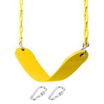 66" Heavy Duty Swing Seat Chain Plastic Coated Swing Seat Replacement Swing Set Accessories (Yellow)