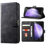 DMDMBATH Samsung Galaxy S23 FE Case Samsung S23 FE Wallet Case Shockproof Flip Flap Magnetic Clasp Protective Galaxy S23 EF Cover with Cash Credit Card Slots for Samsung S23 EF 5G 6.4 inch (Black)