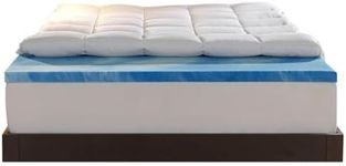 Sleep Innovations 4-inch Dual Layer Mattress Topper - Gel Memory Foam and Plush Fiberfill with Quilted Cover, Made in The USA - California King Size