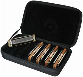 Hohner Marine Band 1896 Diatonic Harmonica with Brass Body, Curved Covers, and Side Vents (Stainless Steel, 5-Pack)