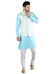 Uri and MacKenzie Men's Silk Blend Kurta Pajama with Designer Ethnic Nehru Jacket/Modi Jacket