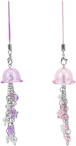 eggigi 2 Pcs Jellyfish Phone Chains, Keychains, Tassels, Five Pointed Star Love Accessories, Pendants for Bags,Headphones, and Phones