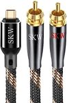 SKW USB C to 2 RCA Audio Cable Audiophile Type C to 2RCA Male Jack Plug Y Adapter Cord Compatible with iPad Pro, MacBook, Samsung, Pixel 7 Pro 5ft/1.5M