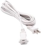 Two Prong Extension Cord 15 FT White Indoor AC 2 Prong Male and Female Power Cable Polarized for Nema 1-15P to 1-15R