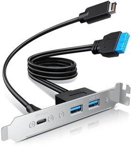 GRAUGEAR 20Gbps USB3.2 Gen2x2 USB-C Front Panel Adapter, Motherboard Header Extension Cable, USB-C and USB to USB3.2 Type-E Key-A 20-Pin and 19-Pin USB3.0 Connectors with PCIe Bracket[G-AD-ETC2A-20G]