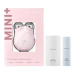 NuFACE MINI+ Microcurrent Facial Device Kit - FDA Cleared Face Sculpting & Skin Firming Device to Tone + Microcurrent Gel Activator, Silk Crème & Applicator Brush - Sandy Rose