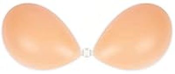 MITALOO Adhesive Bra Invisible Sticky Strapless Push up Backless Reusable Silicone Covering Nipple Bras, Light Nude, B