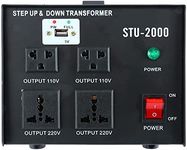 Tysun Auto Step Up/Down Voltage Converter Transformer 2000W 110V to 220V with USB Port,Heavy Duty