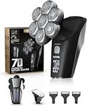 Head Shaver, Kibiy Head Shavers for Bald Men 7D Detachable Electric Head Shavers for Men, Bald Head Shaver for Men Cordless, IPX7 Waterproof Wet/Dry Bald Head Shaver with Display, Type-C Charge