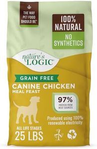 Nature's Logic Grain-Free Dry Dog Food - All-Natural, High Protein, No Synthetic Vitamins/Minerals - Gluten Free - Supports Healthy Digestion - All Breeds & Ages - Chicken Meal Feast, 25lbs