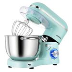 Aucma Stand Mixer6.5-QT 660W 6-Speed Tilt-Head Food Mixer Kitchen Electric Mixer with Dough Hook Wire Whip & Beater (6.5QT Blue)