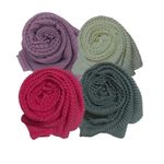 Women’s Pleated Ironless Crush Cotton Muslim Hijab Combo of 4 Summer Shawl/Duppatta/Stoles/Head Scarves for Girls (Onion pink, Half White, Magenta Rose, Bottle Green)