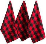 DII Cotton Buffalo Check Table Runner for Family Dinners or Gatherings, Indoor or Outdoor Parties, & Everyday Use, 100% Cotton, Red and Black, Dishtowels