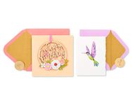 Papyrus Birthday Cards, Flowers and Hummingbird (2-Count)