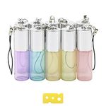 NewZoll Glass Roll-on Bottles Set, 10Pcs 5ml Roller Bottles with Opener, Stainless Steel Roller Balls Roller Bottles Vials for Essential Oil Fragrance Perfume Aromatherapy Lip Balms