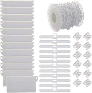 Auto-plaza Vertical Blind Bottom Weights Accessories Repair Kit with 10M Chain and Connector Plastic DIY Replacement / Vertical Blind Accessories and Top Hangers (3.5'' (89mm)),White