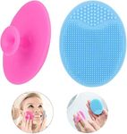 Baby Bath Silicone Brush 2 Pack for Dry Skin, Cradle Cap Brush and Comb, Cradle Cap and Eczema + Soft Training Silicone Finger Toothbrush for Baby Kids Children Pink & Blue