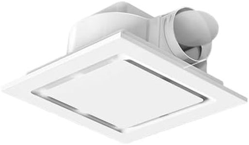 FLCPJGV Bathroom Ceiling Exhaust Fan, Square, Quiet, with Accessory Set, Made of High-Quality PP Material for Bathroom and Kitchen, as described, 24cmx24cm