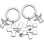 JMIMO Baby Memorial Gifts Loss of Baby Gifts Keyring Miscarriage Keepsake for Infant Loss Sympathy Gift Remembrance Keyring Mummy Daddy of an Angel Puzzle Keyrings Set