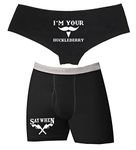 Southern Sisters Matching Boyshort Boxer Underwear For Couples Huckleberry Say When, Black, X-Large