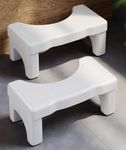 Aofure 2 Pack Toilet Squat Stool Adult, 7 Inch Potty Steps Stool for Adults, Plastic Bathroom Foot Toilet Stools for Pooping, Stool for Toilet to Help Poop, Healthy Gift for Seniors and Kids