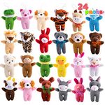 JOYIN 24 Pcs Mini Animal Plush Toys, 2.5-3"/6.3 * 7.6cm Stuffed Animal Bulk for Kids Party Bag Fillers, Birthday Party Favors, Pinata Fillers, Goodie Bag Fillers, School Prizes, Lucky Dip Prizes