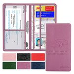 Valardoh Premium Car Registration and Insurance Card Holder, Car Document Holder for Cards, Driver License & other Essential Documents (Black), Purple, Modern