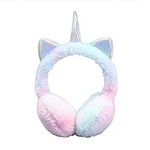 Earmuffs for Girls Unicorn Ear Muff Winter Faux Fur Ear Warmers Ear Cover with Cute Sequins Ears for Women Kids (Multicolor-Blue)