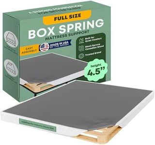 Greaton, Unassembled Full Bed Inch Wood Box Spring Only – Amish Made in USA – Quiet Noise-Free Replacement Mattress Packed Flat, Easy Assembly (White), 4.5" Foundation