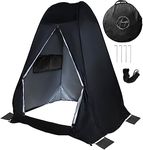 Pop Up Large Privacy Tent - 7ft Tall - Oversized Strong Camping Toilet Tent- Portable Camp Shower Pod w/Hooks- Porta Pod- Outdoor Bathroom, Potty, Changing Private Room (Black 5 x 5 x 7)