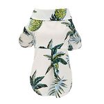 Izefia Dog Shirt Clothes Hawaii Casual Shirt Coconut Tree Shirts Cool Summer Seabeach Tank Top Vest for Small Dog Puppy Cat (Hawaii-White, XXL)