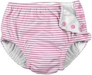 i play. Snap Reusable Absorbent Swimsuit Diaper-Light Pink Pinstripe, Pink, 24 Months