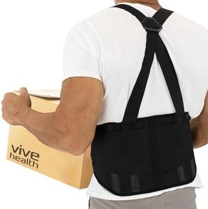 Vive Back Brace for Heavy Lifting - Lower Back Brace Support Belt for Men & Women w/Suspenders - Lumbar & Sciatica Pain Relief - Adjustable Compression for Herniated Disc, Lift Harness for Protection
