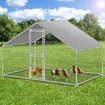 YITAHOME Large Chicken Coops for 6/10 Chickens, Metal Chicken Run Chicken House, Poultry Cage with Waterproof Cover for Goose Rabbits Ducks, Chicken Runs for Yard Outdoor(6.6 x 9.8 x 6.4 ft)