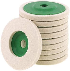 Keadic 10 - Piece 4" Wool Felt Disc Polishing Buffing Wheel Pad Bore Dia Perfect for 100 Angle Grinder