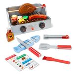 melissa & doug rotisserie and grill wooden barbecue play food set (24 pcs)- Multi color