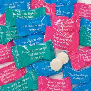 Fun Express Butter Mints Individually Wrapped Bulk 108 Count - Premium Soft Buttermints with Inspirational Bible Verses for Church Events, Sunday School & Christian Gifts | Made in USA