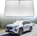 for 2024 Upgrade Highlander Windshield Sun Shade Front Sunshade Custom fit for 2007-2023 Toyota Grand Highlander Hybrid SUV Windshield Cover for 2022 Mirai Venza Toyota RAV4 Window Sun Visor Protector