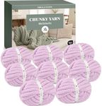 Jumbo Chunky Yarn for Hand Knitting - Super Thick Chenille Chunky Yarn for Crocheting - Extra Soft Bulky Fluffy Blanket Big Yarn 8 Jumbo Pack (26yds,8 oz Each Skein)