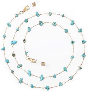 humlbird Eyeglass Chains for Women Stylish Glasses Lanyard Sunglass Chain Natural Crystal Mask Chain Eye Glasses Strap Blue