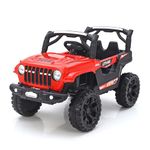 Shipeeship Studer Battery Operated Jeep for Kids Ride on Toy Kids Car with Bluetooth Music & Light Electric Car Jeep Battery Car for Kids to Drive, Red