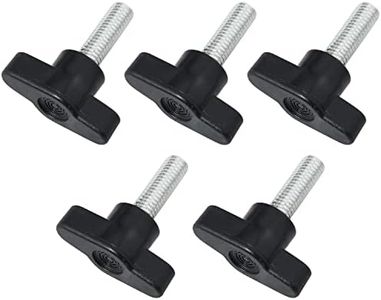 FMHXG M8 x 25mm T Handle 5PCS 8mm x 25mm Male Thread Black Plastic T Handle Screw Type Clamping Knob, T-Shape Clamping Handle Screw Knobs Handle