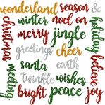 Patelai 21 Pieces Christmas Die Cuts Words Cutting Dies Merry Christmas Joy Jingle Santa Wishes Cutting Dies for Christmas Card Scrapbooking Album Craft Making Supplies(Stylish Style)