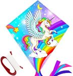 TOY Life Unicorn Kite for Kids Easy to Fly Large Kids Kite - Kites for Kids and Adults Easy to Fly Big Beach Kites for Kids Age 4-8-12 Idea Gift for Children Outdoor Game Activities Beach Trip