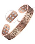 Feraco Pure Copper Bracelet for Men Women, Ultra Strength Magnetic Cuff Bangle for Men Women with 3500 Gauss Neodymium Magnets, 99.99% Copper Life Tree Jewelry, Adjustable, Medium, Metal, no gemstone