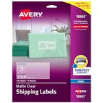 Avery Easy Peel Shipping Labels for Inkjet Printers, 2 x 4", Clear, Pack of 100 (18863)